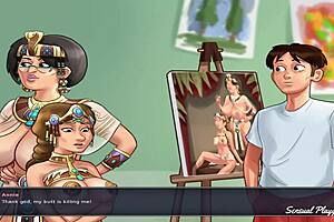 Summertime Saga Painting Two Cute Babes In Art Class