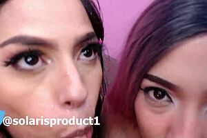 me and my lesbian trio swallow rich milk after playing