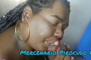 Giselly Capetinha sucks cock deliciously and chokes on monster cock.