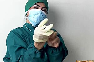Nurse Teases Patient With Latex Gloves
