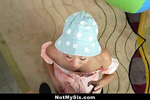 perv stepbro suggests his tiny 18+ stepsister to play with his balls - kimmy kimm.