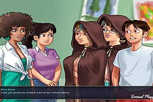 Summertime Saga Painting Two Cute Babes In Art Class