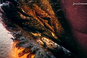 so horny, had to finger my indian pussy outdoors 😈