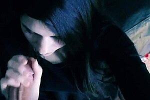 i made the beautiful brunette do blowjob and cum on her face