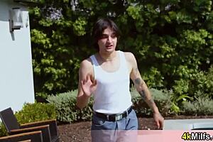 Busty Mature Blonde Trying To Seduce The Gardener