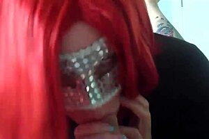 Redhead amateur wife sucking big dick