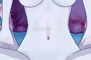 Mature New Employee With Big Tits Plays Seductive Game In 3D Anime.