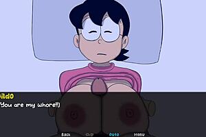 in the dickmon game, the milf character gets her cock sucked in this anime hentai part 2