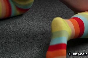 Babe Receives Facial Load While Sucking