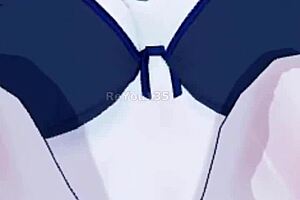 Mature New Employee With Big Tits Plays Seductive Game In 3D Anime.