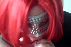 Redhead amateur wife sucking big dick