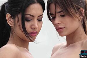 PETITE LESBIAN ASIAN AND LATINA BABES CHLOE ROSE AND LORENA HIDALGO PLAY WITH PLAYBOY