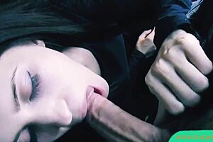 i made the beautiful brunette do blowjob and cum on her face