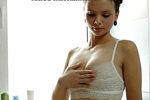 The first one is a story from my trash: erotic fantasies with brunette beauty in the lingerie and the toys