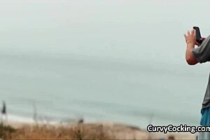 Busty blonde skates for cock pickup