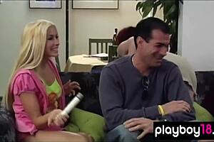 Nasty Lesbians Andrea Lowell And Kaylynn Strip And Undress To Trick Unsuspecting Guys With Strapons.