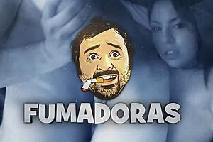 Blonde smokes and gets fucked hard