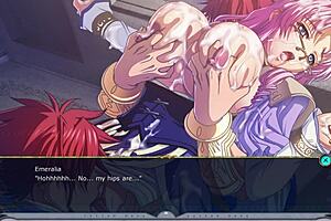 In this kyonyuu fantasy, emeralia dominates in a threesome with big tits and cumshot