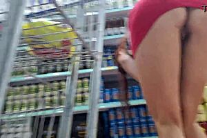 Wife Flashes in Public Market Without Panties on Display