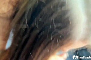 Uber driver and boyfriend take turns fucking me bent over in doggystyle threesome.