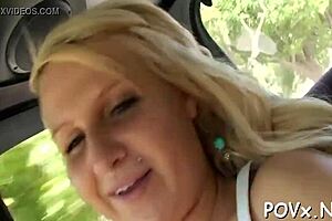 Cutie In Nature Exposes Pussy For Intense Blowjob And Hardcore Fucking