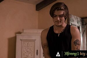 Stepmom Jupiter Jetson invites mommy's boy to join doggystyle double