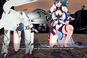 Yukong licks Tingyun's pussy