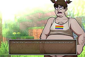 Hot Big Tits Babe Strips in Underwear for Horny Parody Game