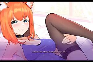 A moaning masterpiece that big tits and toys caress Foxy catgirl waifu