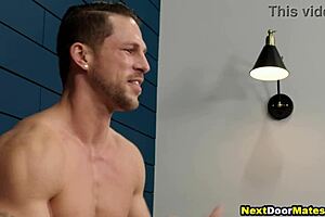 muscular jocks threesome gay sex after workout