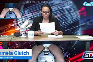 Nachrichtenmoderatorin Carmela Clutch explodiert in Orgasmus live im TV