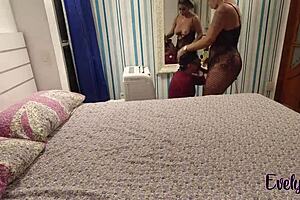 passive shemale gets slapped while fucking tight ass