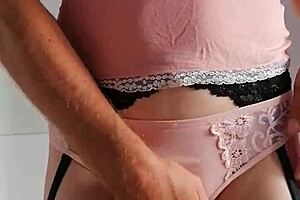 Feeling the anal plug in pantyhose as a sissy