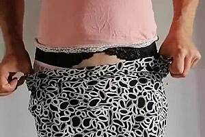 Feeling the anal plug in pantyhose as a sissy