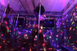 Latinas babe dances in disco dripping wet