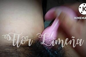 Peruvian girl plays alone with dildo at work