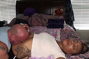 Belly Licking with Kendra Allure and Muscular Ebony Bodybuilder