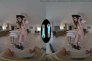 VR gets Girl Scouts tiny tits wet and wild