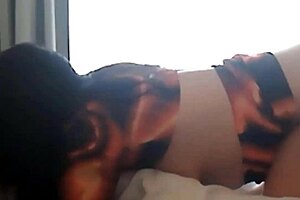 how the horny brunette fucks with her big tits