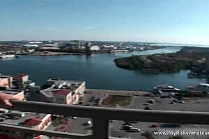 two pretty honeys strip naked in public for some fun