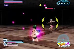 suggestive gamble fight with big tits teen