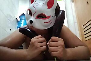 Sucking the eggplant makes me more horny part 2