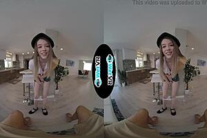 VR gets Girl Scouts tiny tits wet and wild
