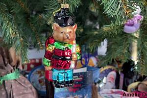 Man peels holiday gift that he got himself with lovely Amelie Dubon in steamy cosplay porn video