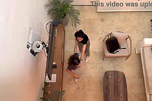 two hot latinas enjoying intimate moments on vacation