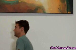 Teen Masseur Jerking Cock With Hands And Mouth In Heels