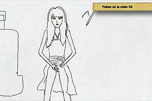 Teen girls in art academy peeing standing up