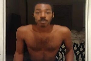 Black hunk gets naughty in homemade gym video with his stepdad