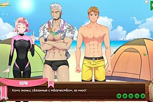 Russian Twink Plays Game With Anime Hentai Elements