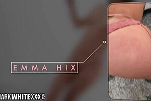 Emma Hix's pussy choked and fucked in threesome positions.